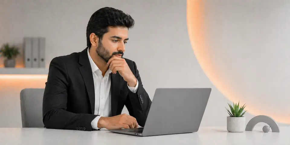 professional consultant reviewing SEO strategy and search performance analytics