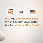 PPC vs content marketing for consulting firms featured strategy comparison banner