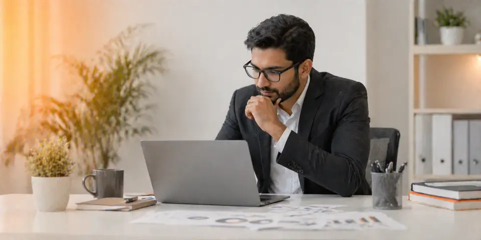 professional consultant evaluating PPC versus content marketing strategy performance