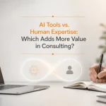 AI tools vs human expertise consulting comparison featured banner for business decision making