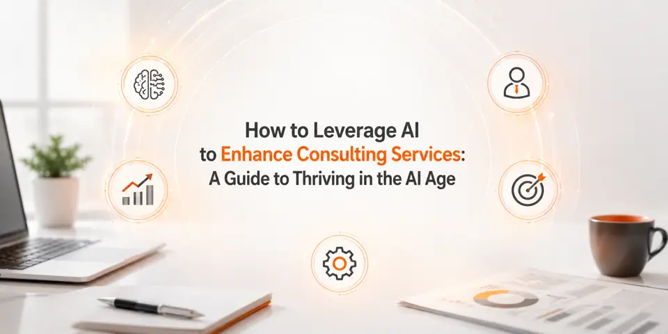 AI-powered consulting services featured image with modern business technology visuals