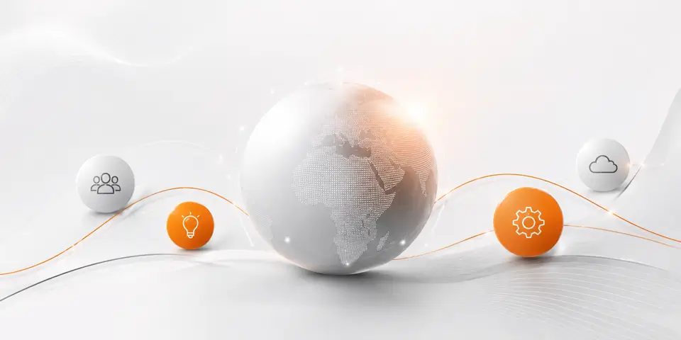 Minimal abstract technology elements representing future IT consulting innovation