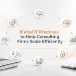 Modern IT consulting practices visual with scalable business technology elements