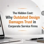 Outdated corporate website design reducing trust and business credibility
