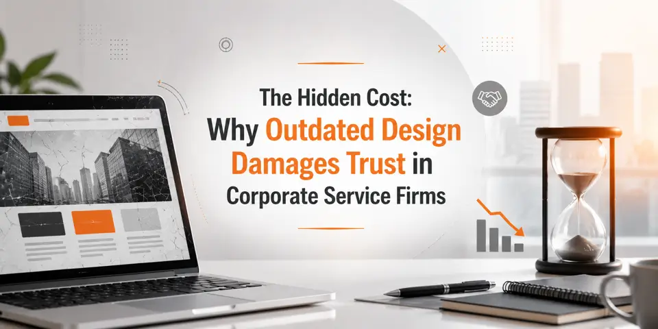 Outdated corporate website design reducing trust and business credibility