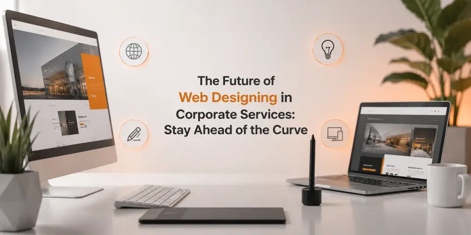 Modern corporate website showcasing the future of web designing for corporate services