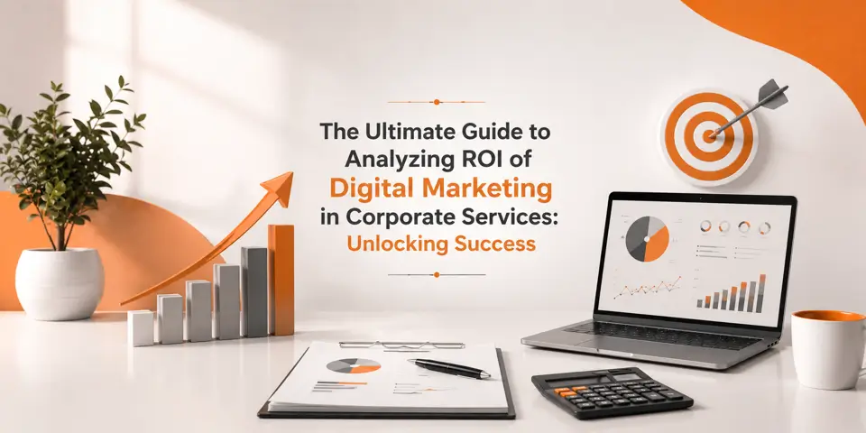 Corporate professionals analyzing digital marketing ROI with business performance dashboards and analytics