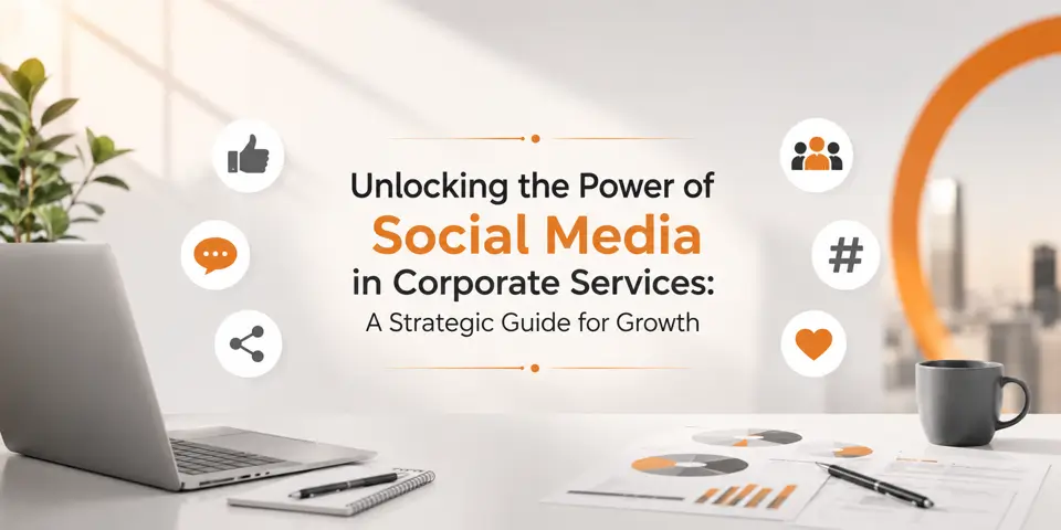 Corporate professionals using social media marketing strategies to grow business visibility and engagement