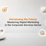 Corporate professionals embracing the future of digital marketing with modern business strategies and analytics